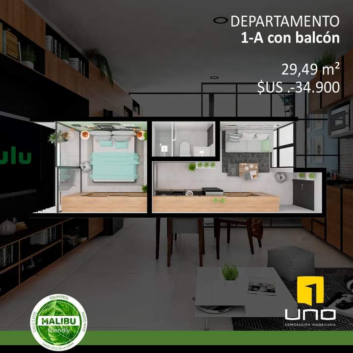 ESPECTACULARES DEPARTAMENTOS DE 1,2 Y 3 EN PREVENTA,B.EQUIP 
