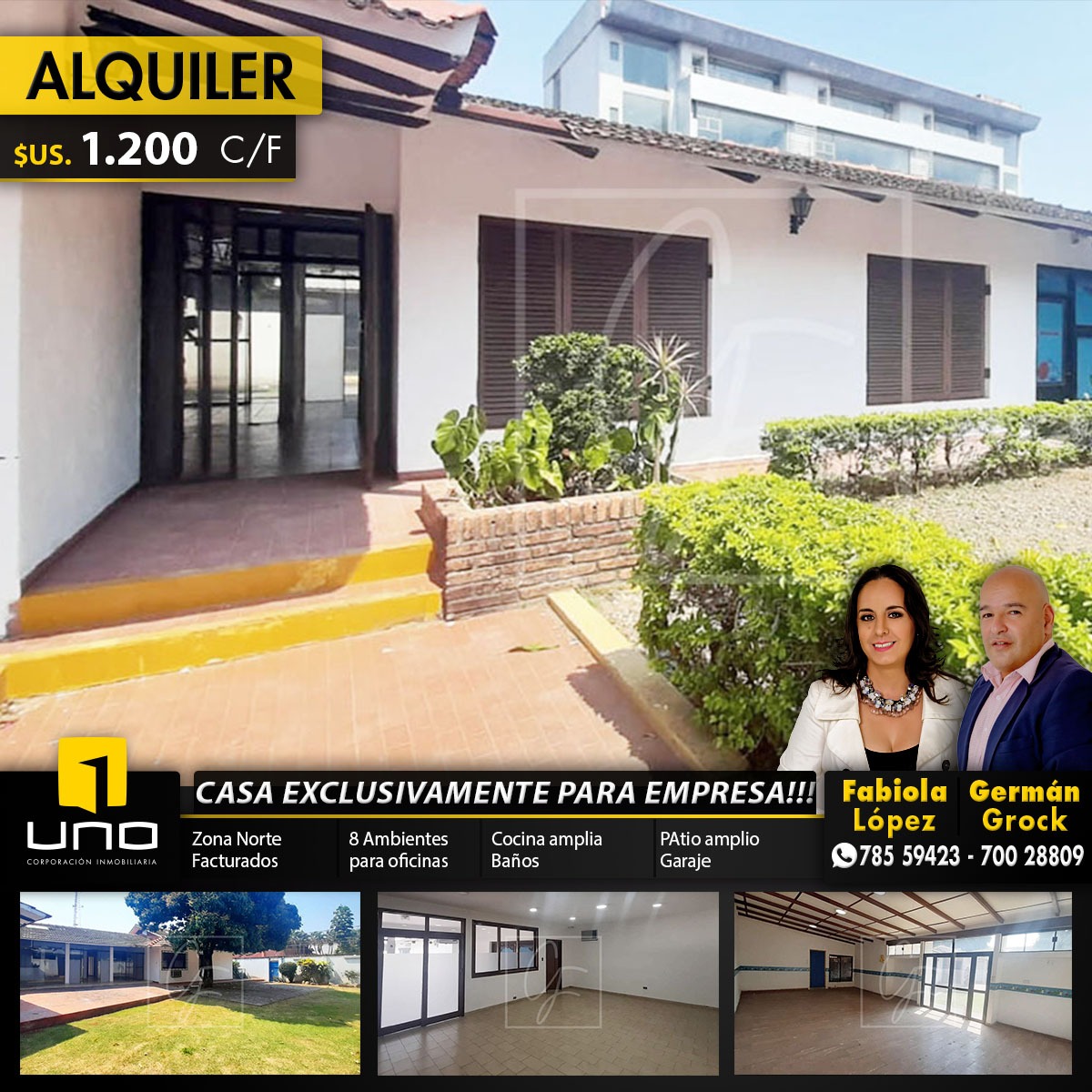 CASA AMPLIA EN ALQUILER,EXCLUSIVAMENTE PARA EMPRESAS,AV BENI