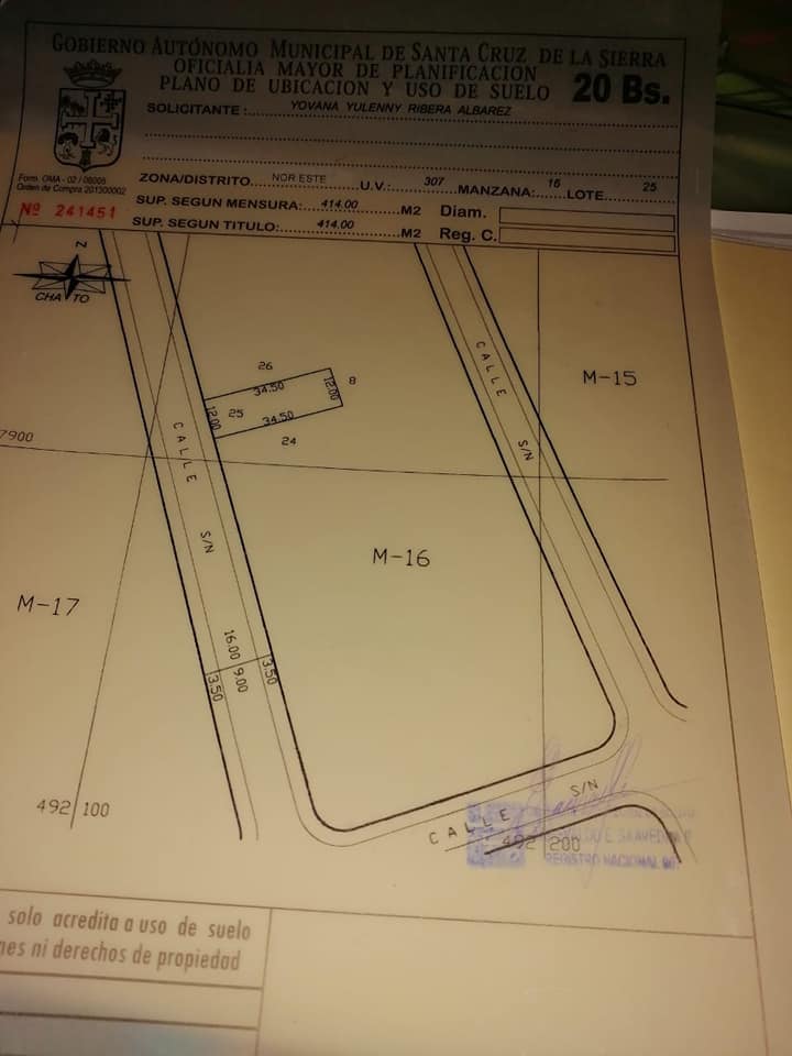Terreno Av. Virgen de Cotoca, Urb. El Trapiche III