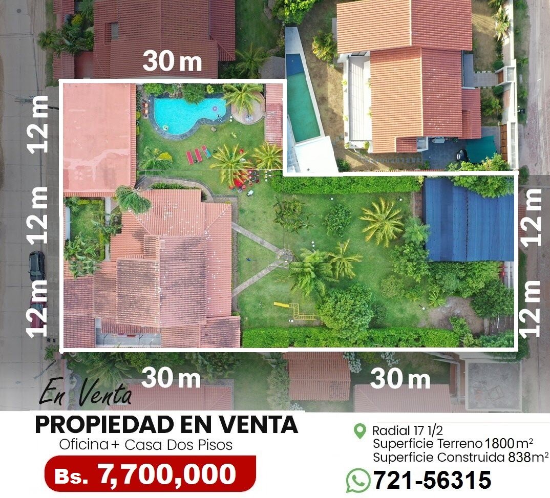 CASA CON OFICINA VENTA EN SANTA CRUZ Av Radial 17½ 5° Anillo