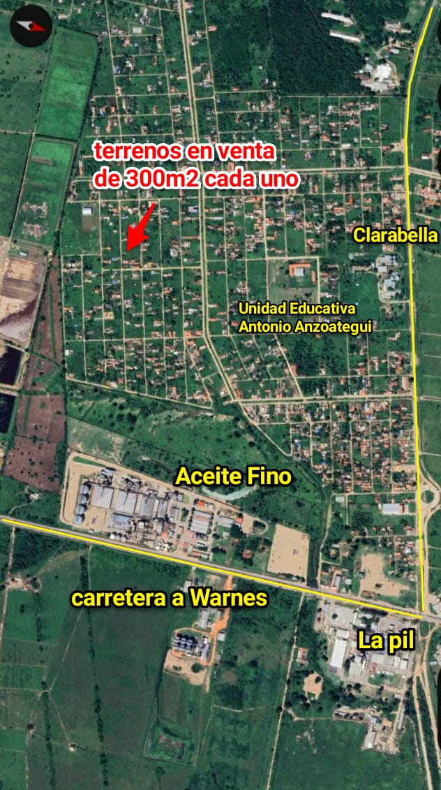 TERRENOS EN VENTA ATRAS DE ACEITE FINO EN WARNES - SANTA CRU