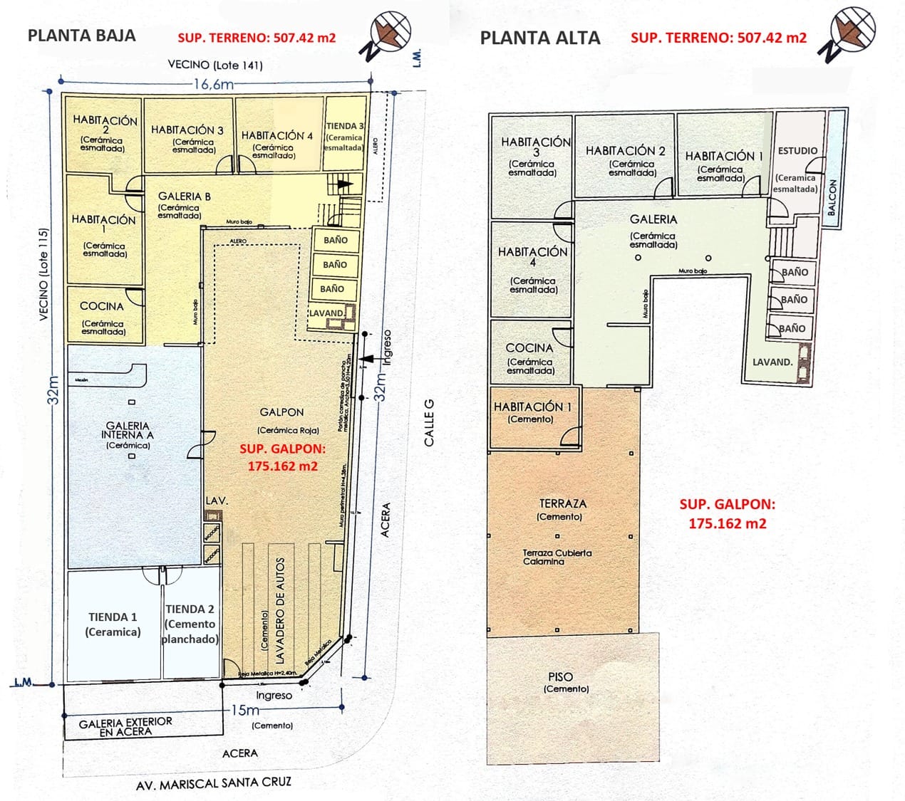 CASA SOBRE AVENIDA RADIAL 16 ½ CON TIENDAS Y CUARTOS PARA ALQUILER EN VENTA - INMUEBLE NUMERO 215