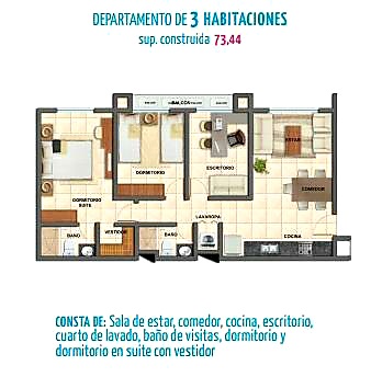 DEPARTAMENTO 3 DORMITORIOS EN VENTA EN CONDOMINIO PIAZZA - INMUEBLE NUMERO 679