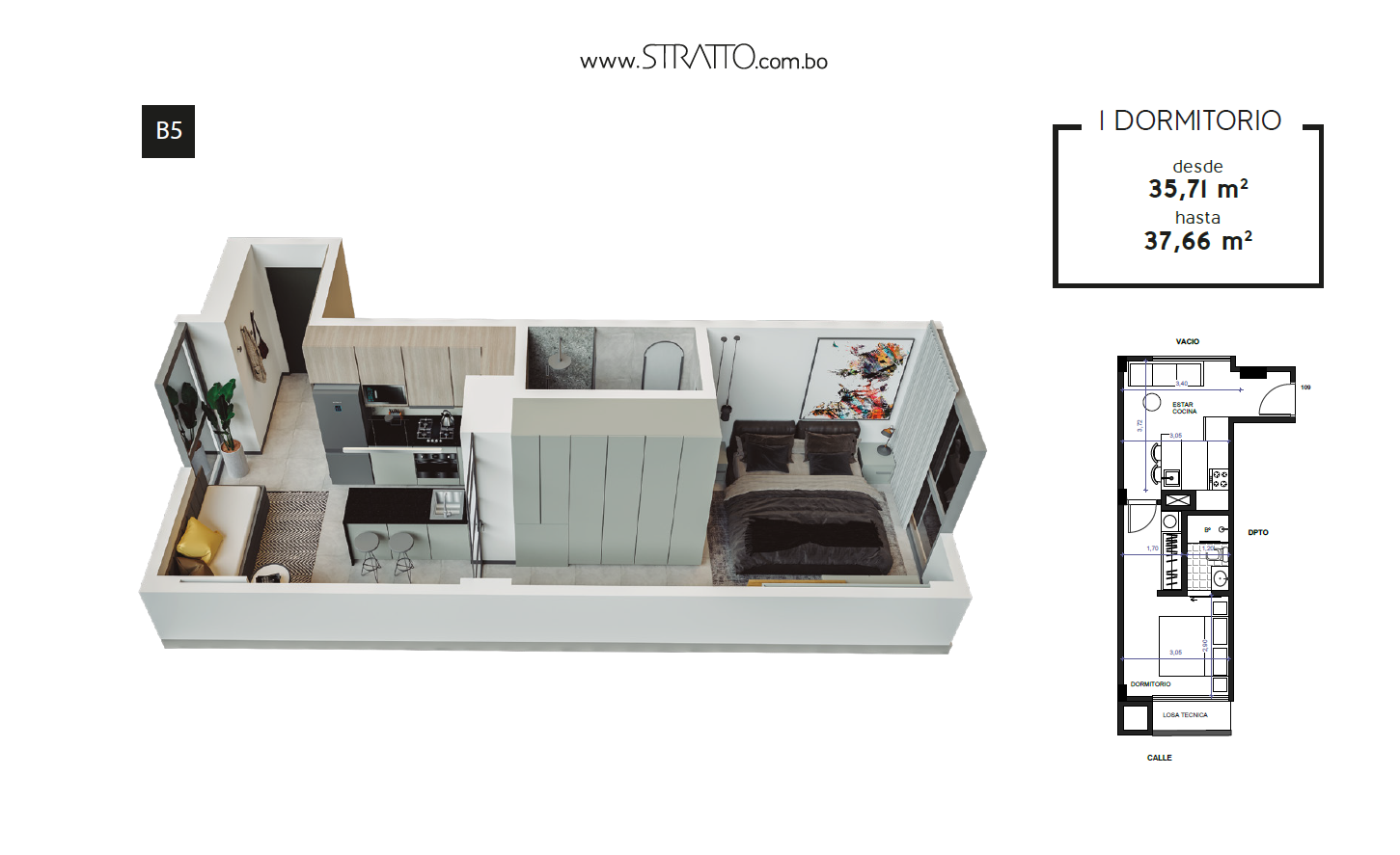 Departamento 1 Dormitorio Stratto Equipetrol.