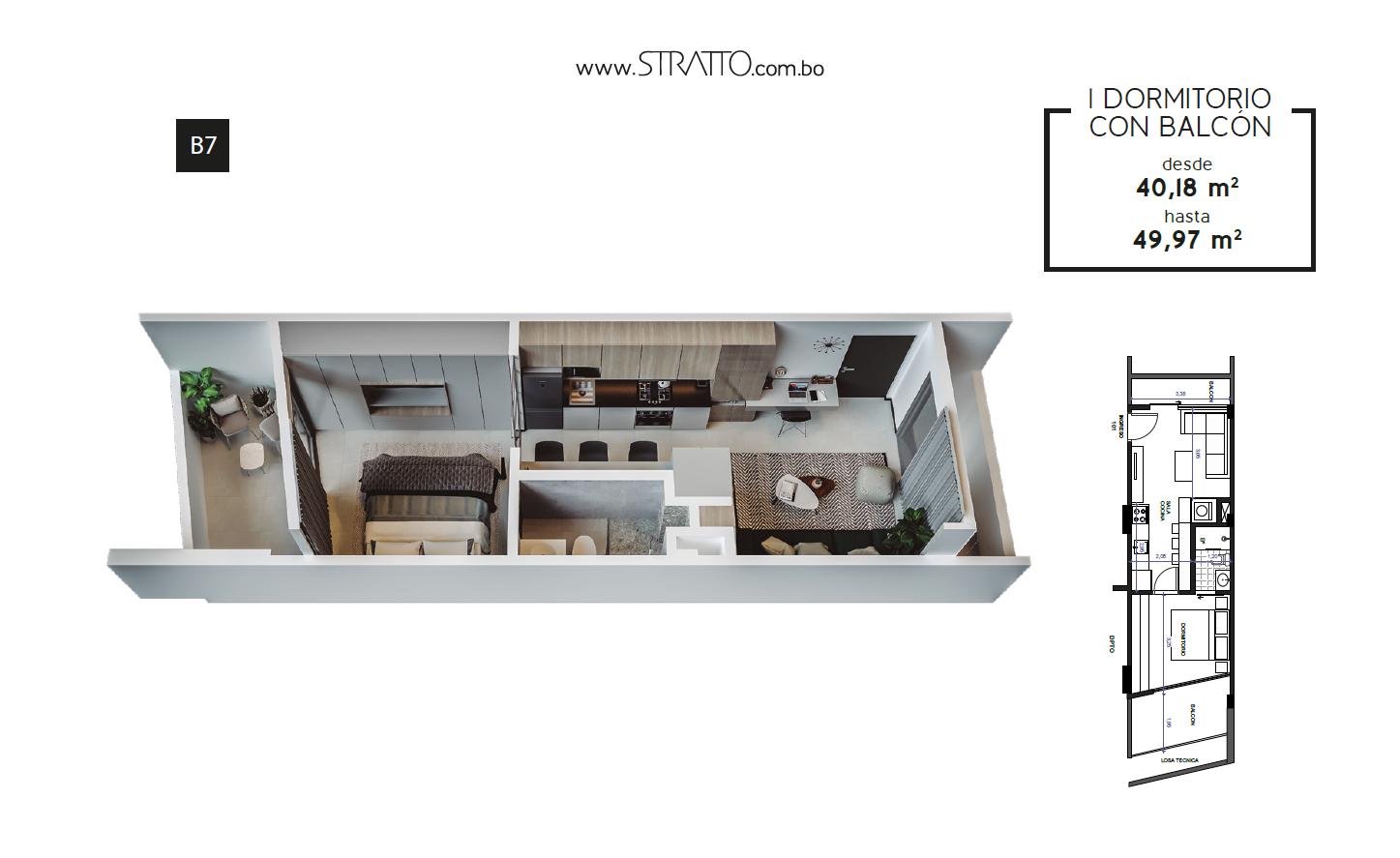 Departamento 1 Dormitorio con Balcón Stratto Equipetrol.