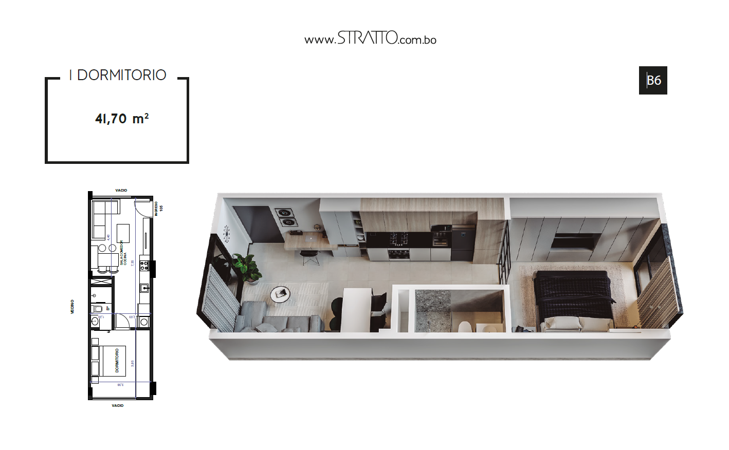 Departamento 1 Ambiente Stratto Equipetrol